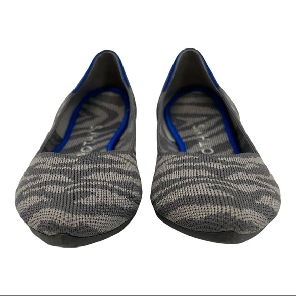 Rothy’s Gray Zebra The Point RARE Retired Flats Women’s 7.5 - Picture 3 of 16